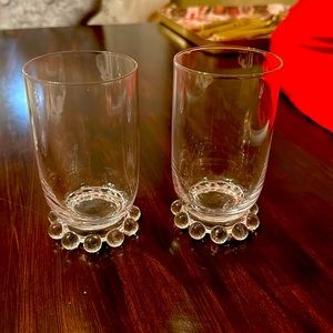 Vintage Imperial glass candlewick, set of 2 juice glasses